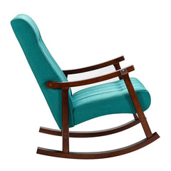 Risco Rocking Chair With Button Tufted Back (Teal) - Wooden Twist UAE