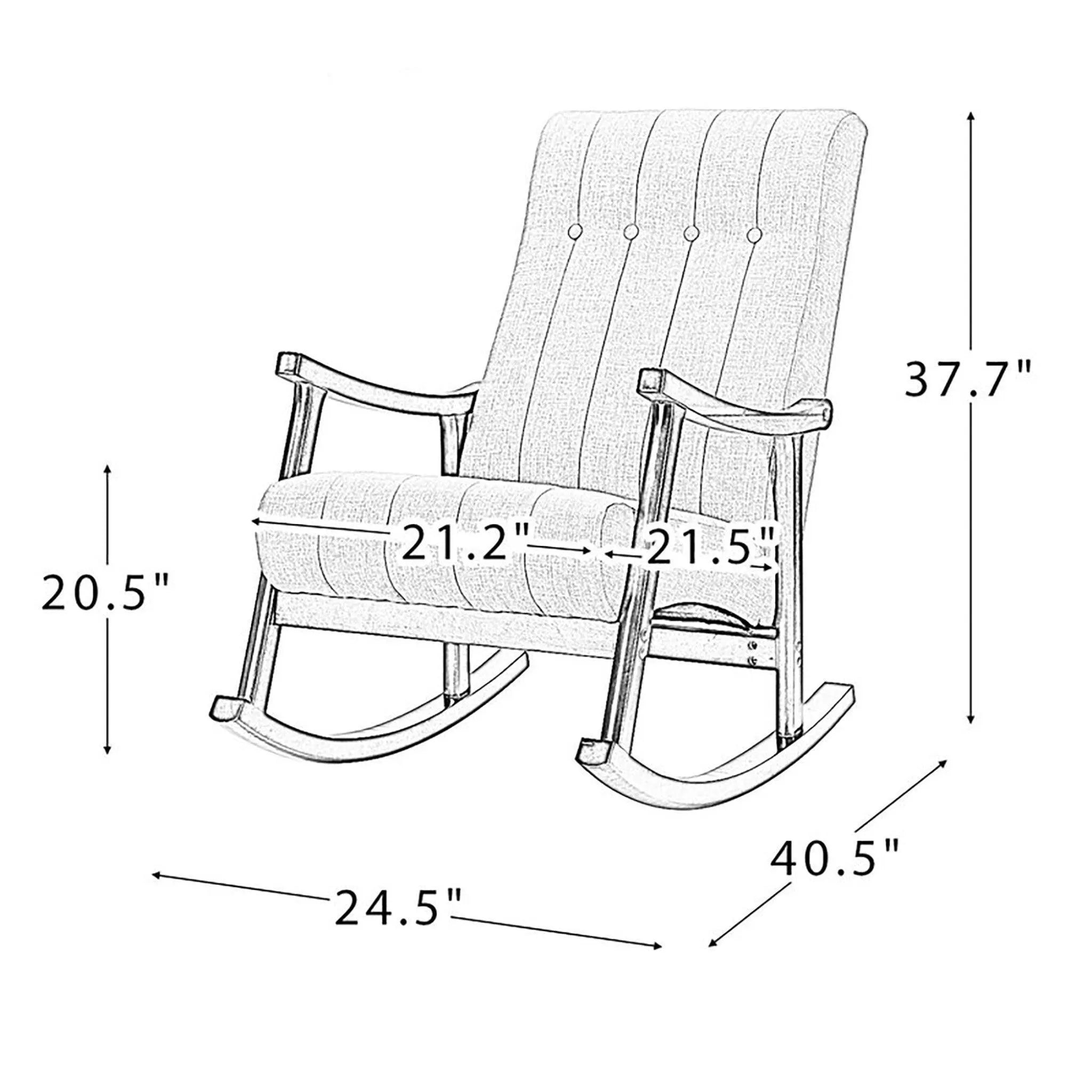 Risco Rocking Chair With Button Tufted Back (Teal) - Wooden Twist UAE