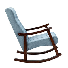 Risco Rocking Chair With Button Tufted Back (Blue) - Wooden Twist UAE