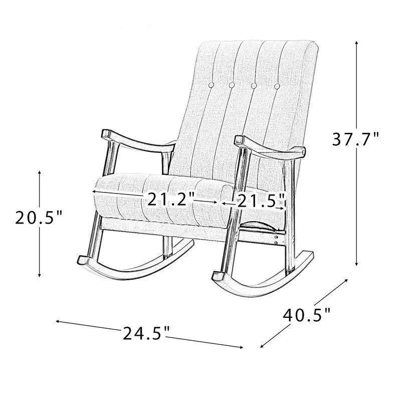 Risco Rocking Chair With Button Tufted Back (Blue) - Wooden Twist UAE