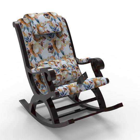Creme Premium Rocking Chair (Walnut Finish) - Wooden Twist UAE