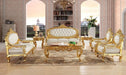 Royal Antique Gold Carved Sofa Set - WoodenTwist