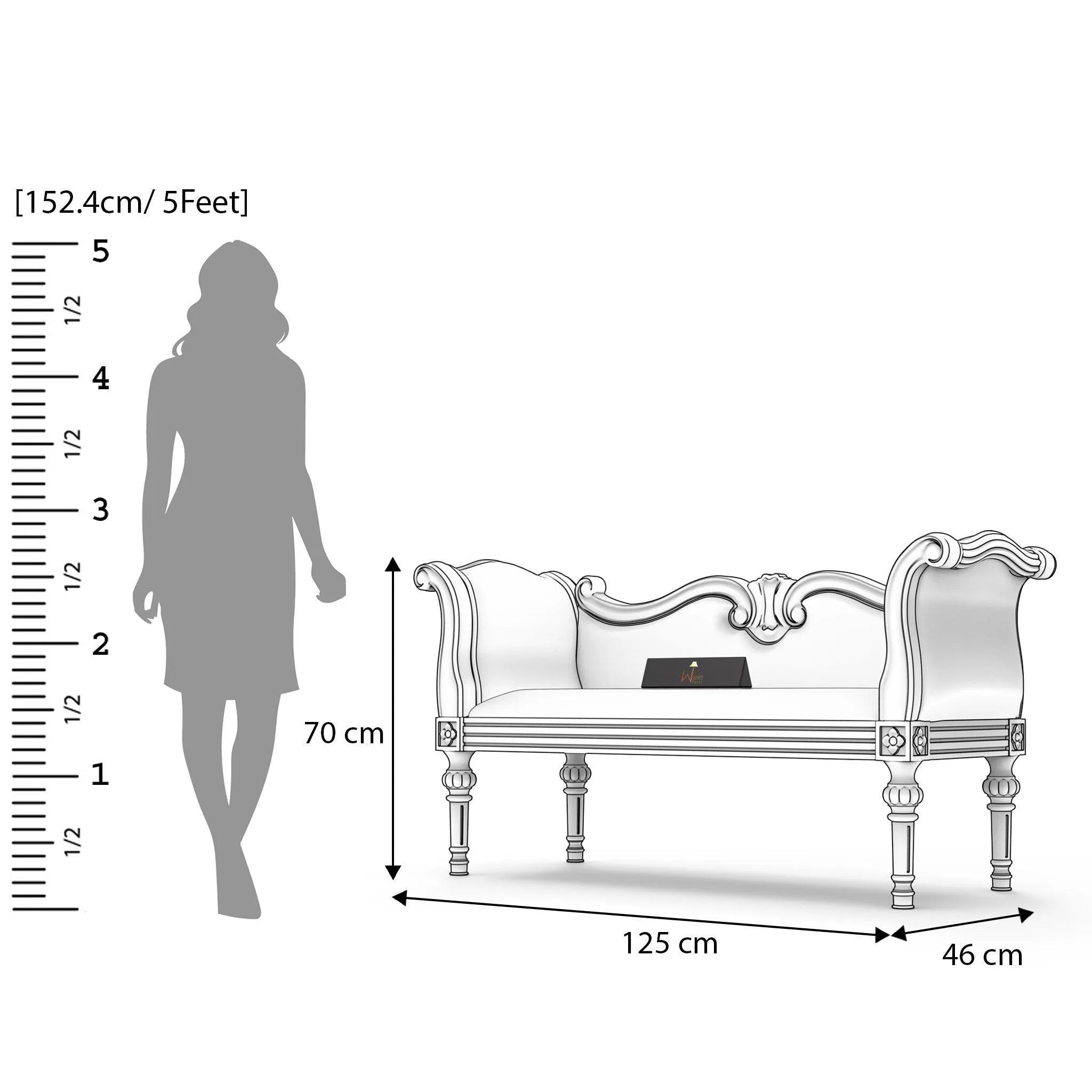 Handicrafts Wooden Settee Living Room Couch Sofa (2 Seater) - Wooden Twist UAE