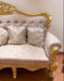 Beautiful Handmade Royal Antique Golden Finish Carved Sofa (3 Seater) - Wooden Twist UAE