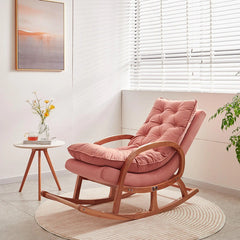 Wooden Rocking Chair Colonial and Traditional Super Comfortable Cushion (Honey Finish) - Wooden Twist UAE