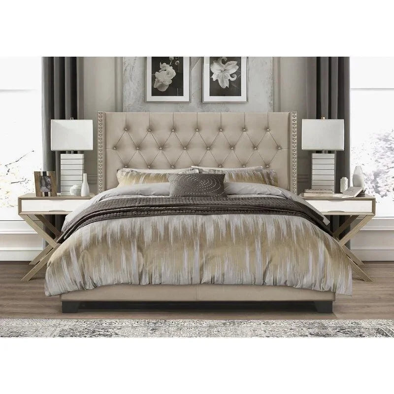 Golden Velvet, Button-Tufted Elegance