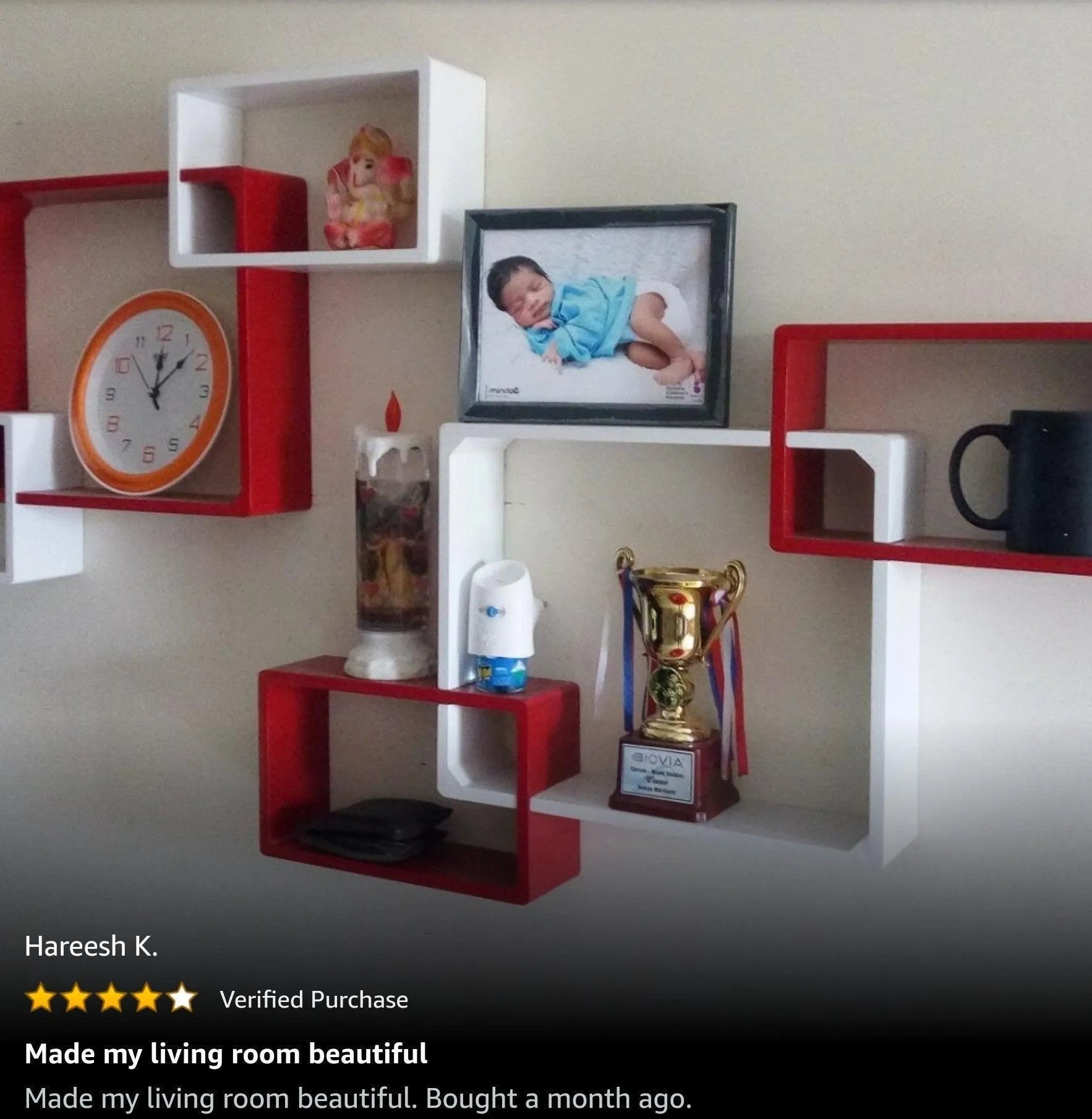 Wooden Intersecting Wall Shelves Set of 6 - Wooden Twist UAE