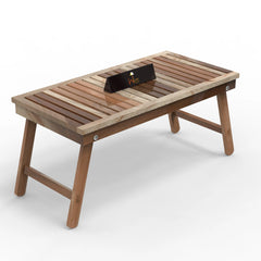 Wooden Twist Phelan Foldable Teak Wood Coffee Table ( Teak Finish ) - Wooden Twist UAE