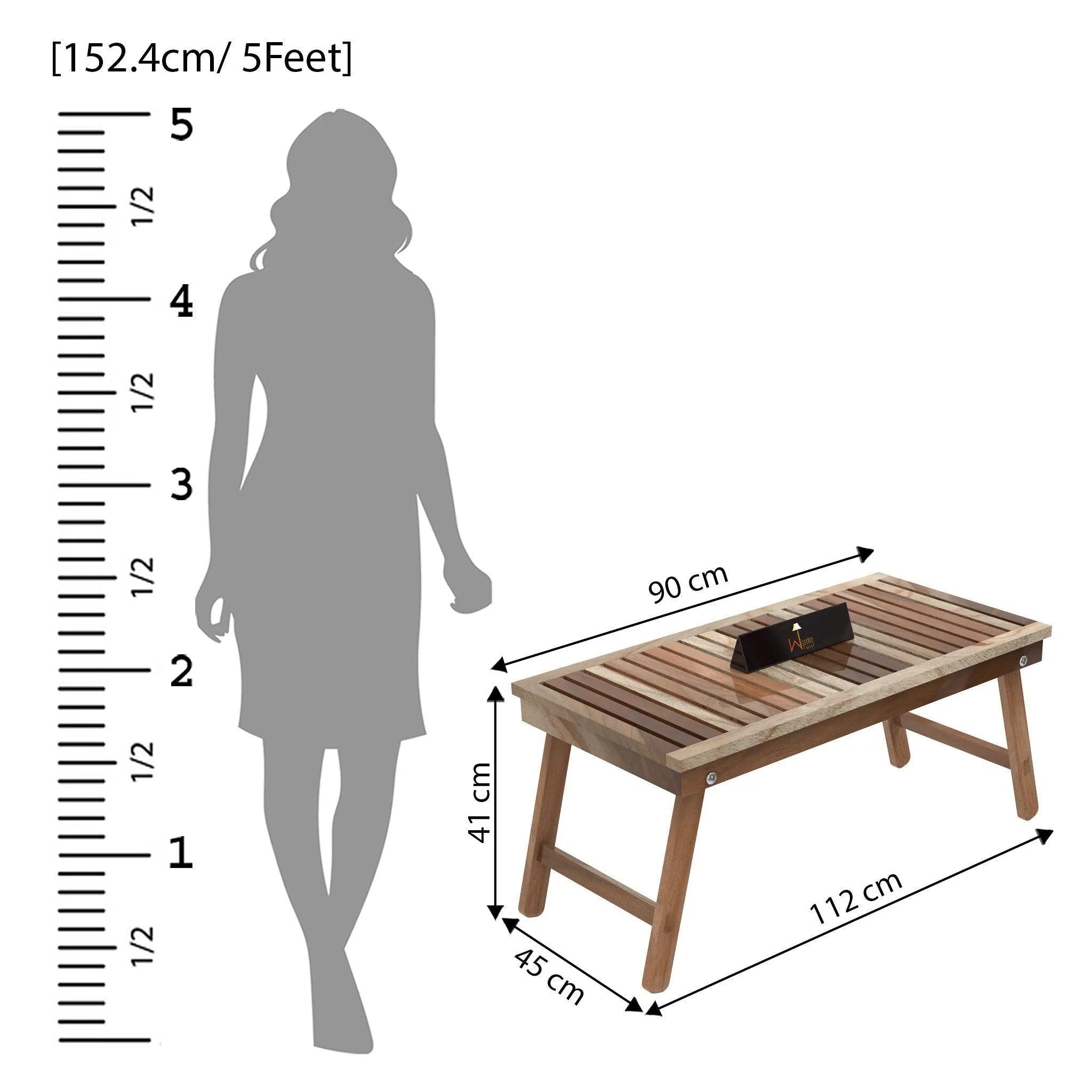 Wooden Twist Phelan Foldable Teak Wood Coffee Table ( Teak Finish ) - Wooden Twist UAE