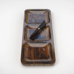 Gracia Wooden Three Sectional Serving Tray - Wooden Twist UAE