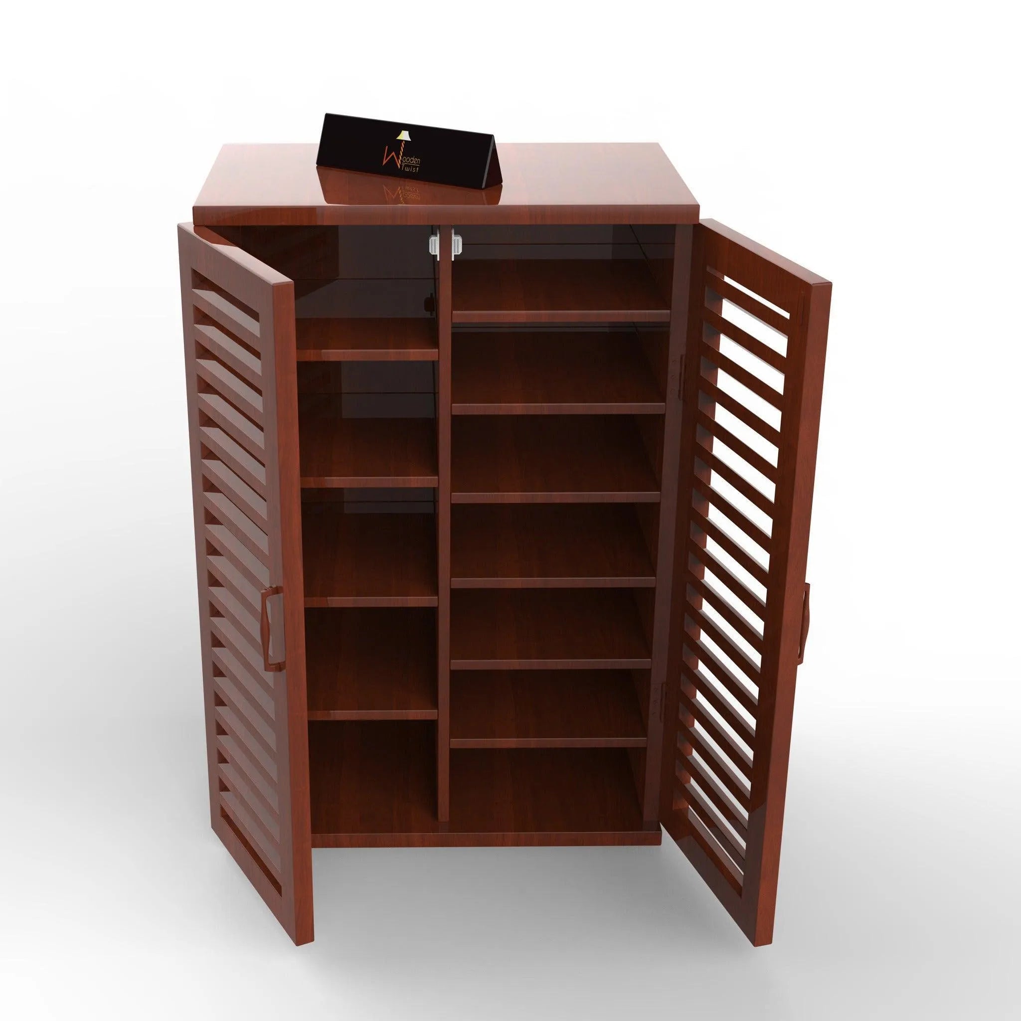 Wooden Shoe Rack Cabinet In Teak Wood - Wooden Twist UAE