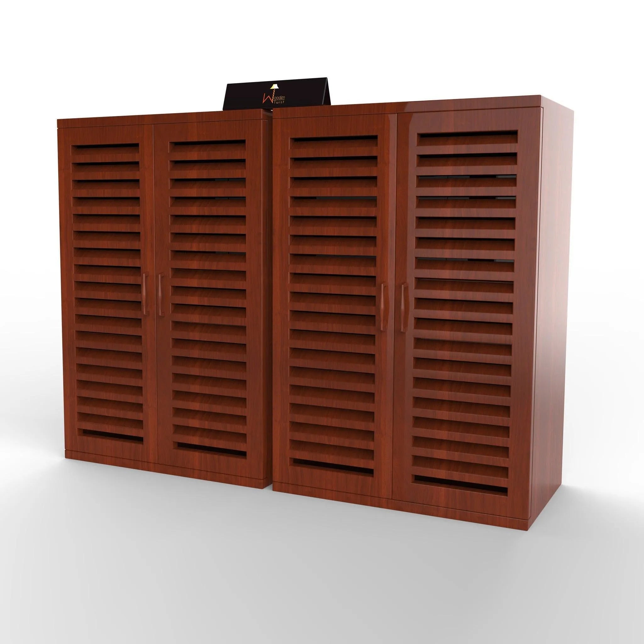 Wooden Double Shoe Rack Cabinet In Teak Wood - Wooden Twist UAE