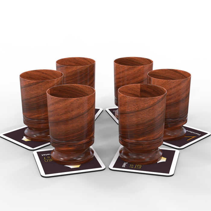 Unique Handmade Wooden Small Drink Glasses (Set of 6)