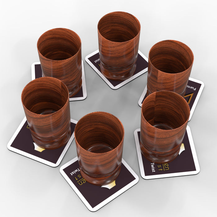 Unique Handmade Wooden Small Drink Glasses (Set of 6) - Wooden Twist UAE