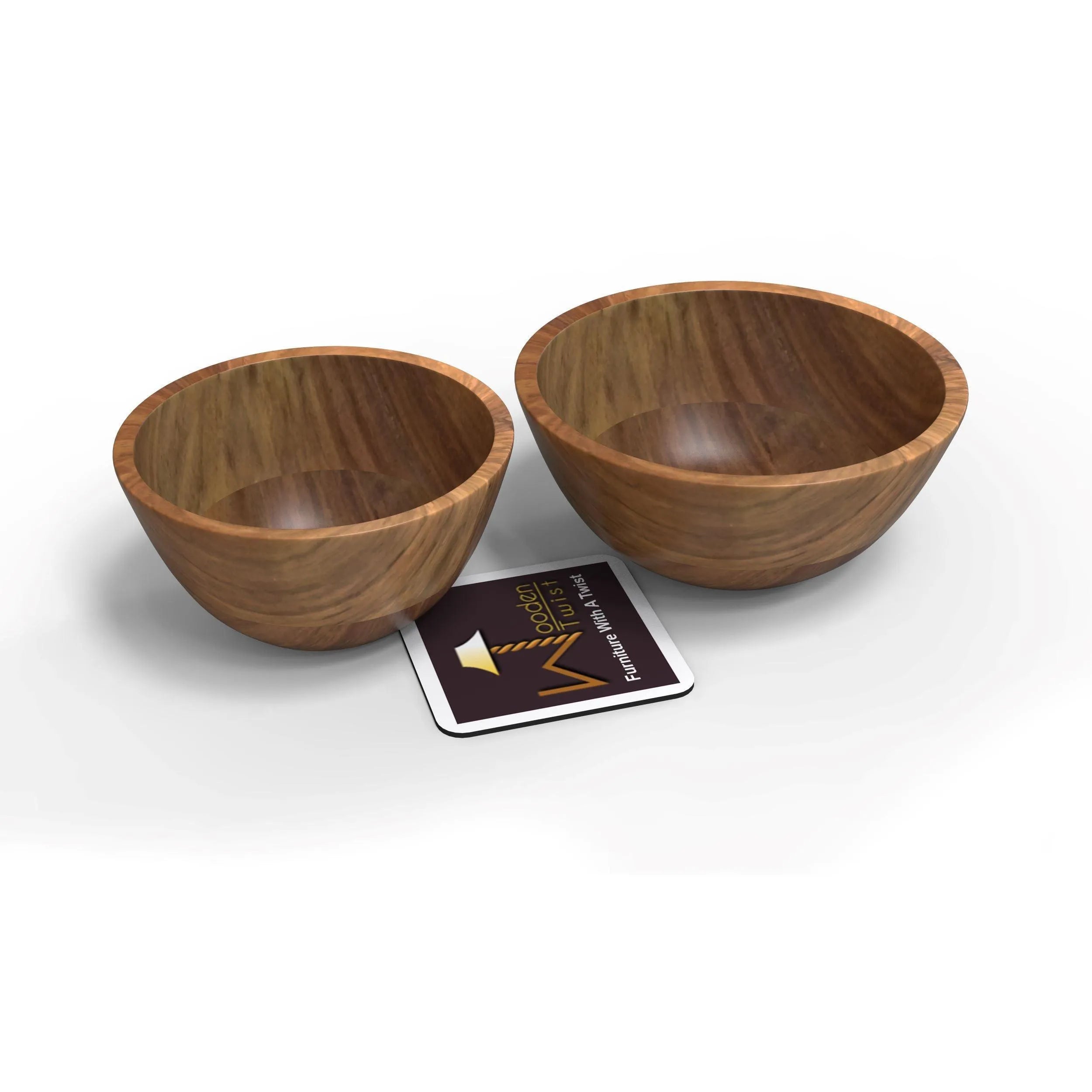 Elegant Acaciawood Wooden Bowl ( Set of 2 ) - Wooden Twist UAE