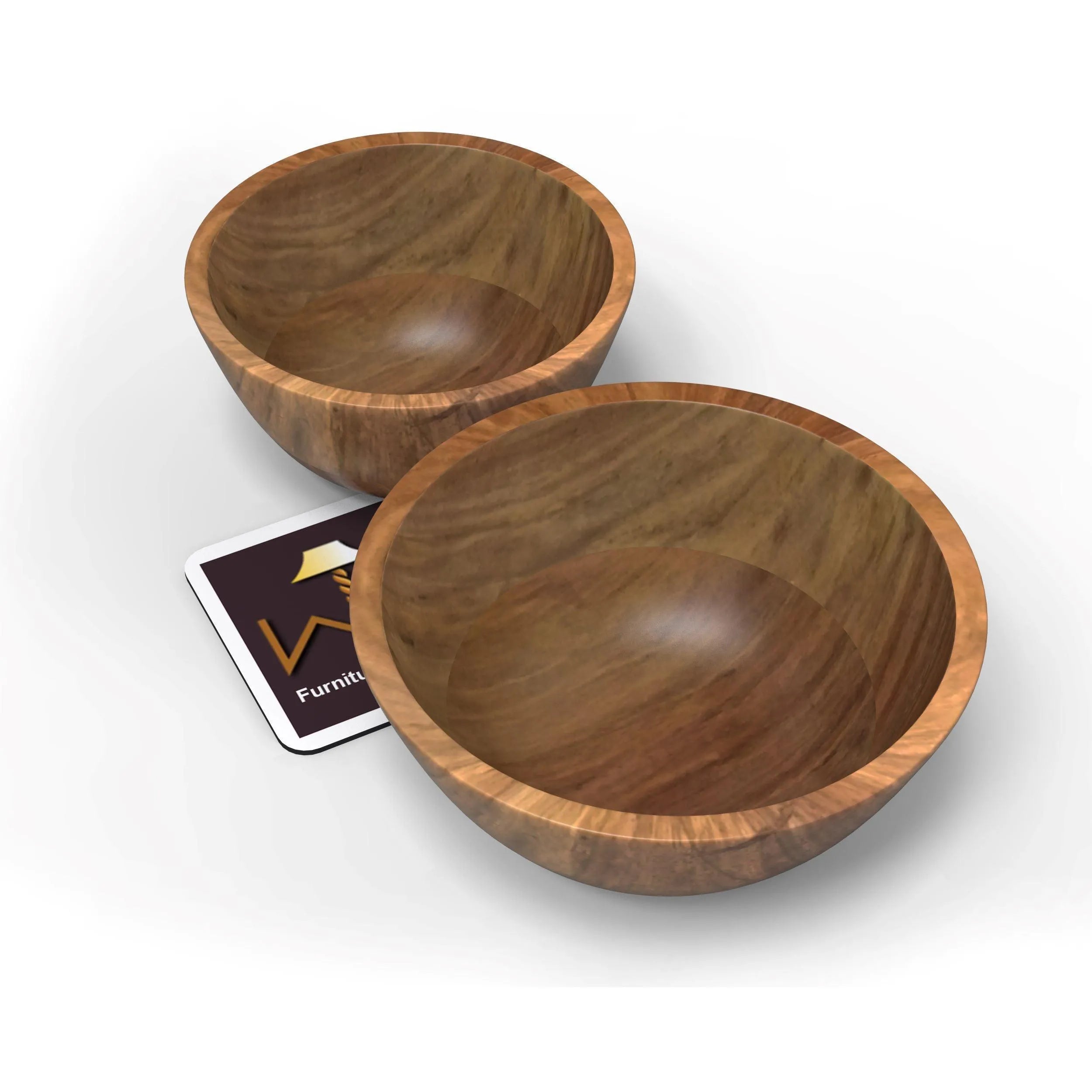 Elegant Acaciawood Wooden Bowl ( Set of 2 ) - Wooden Twist UAE