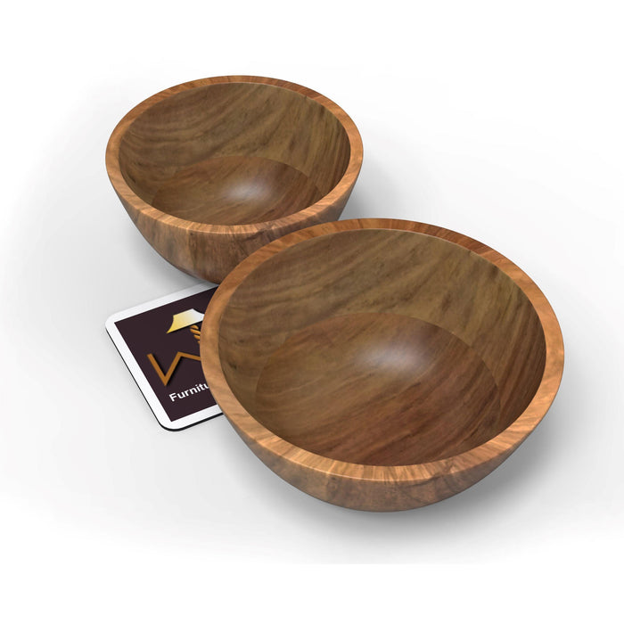 Elegant Acaciawood Wooden Bowl ( Set of 2 ) - Wooden Twist UAE