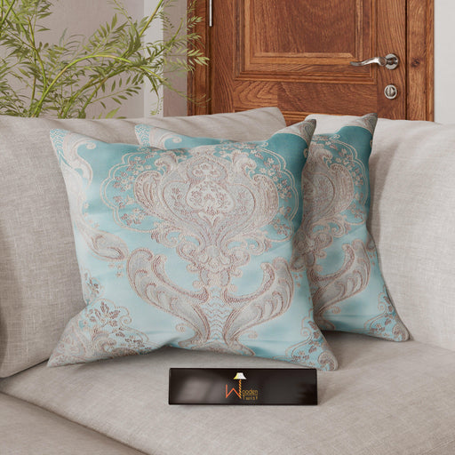 Square Handmade Velvet Fabric Cushion Cover - Wooden Twist UAE