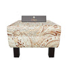 Reposa Floral Print Wooden Cushioned Footrest Stool (Walnut Legs)