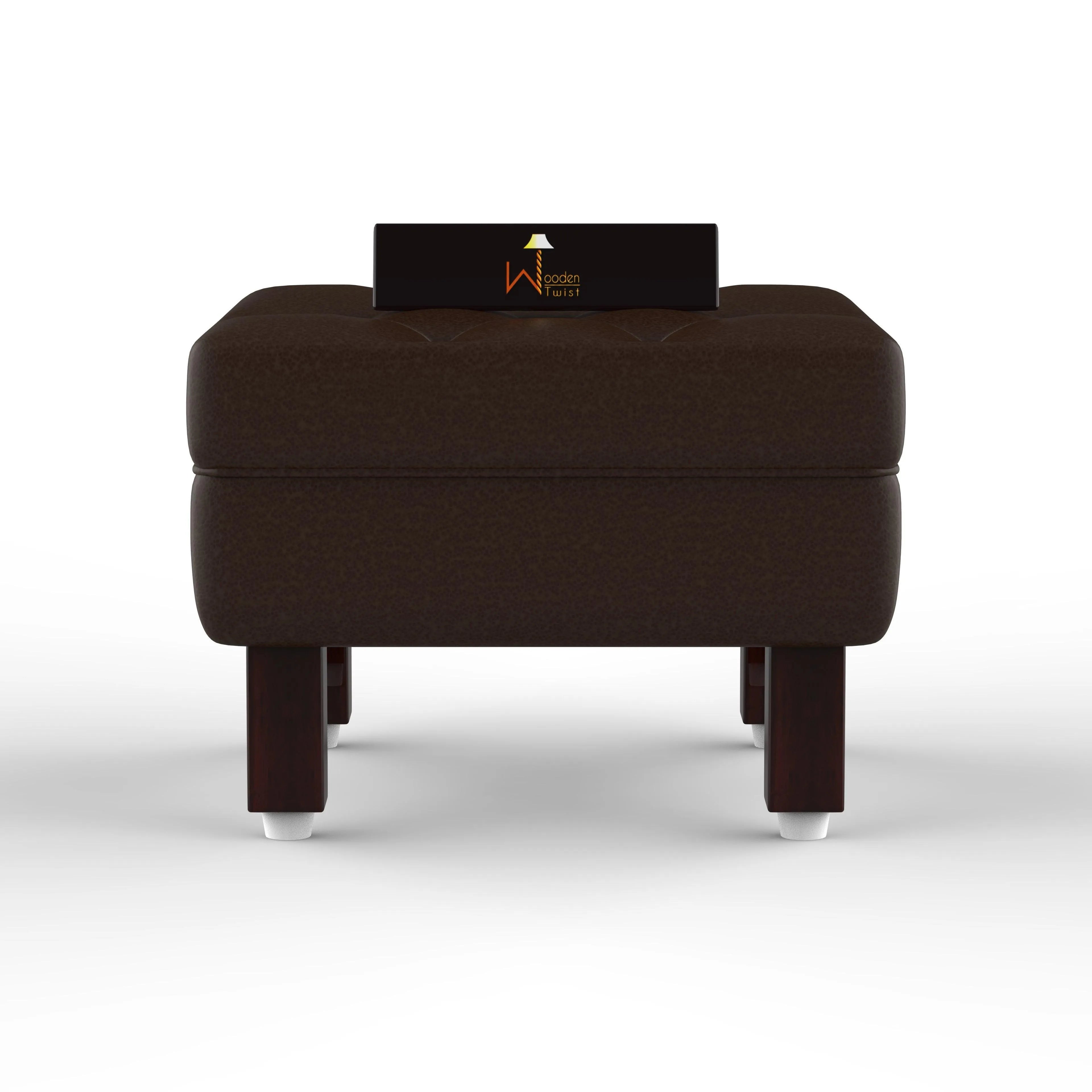 Reposa Wooden Cushioned Footrest Stool - Wooden Twist UAE