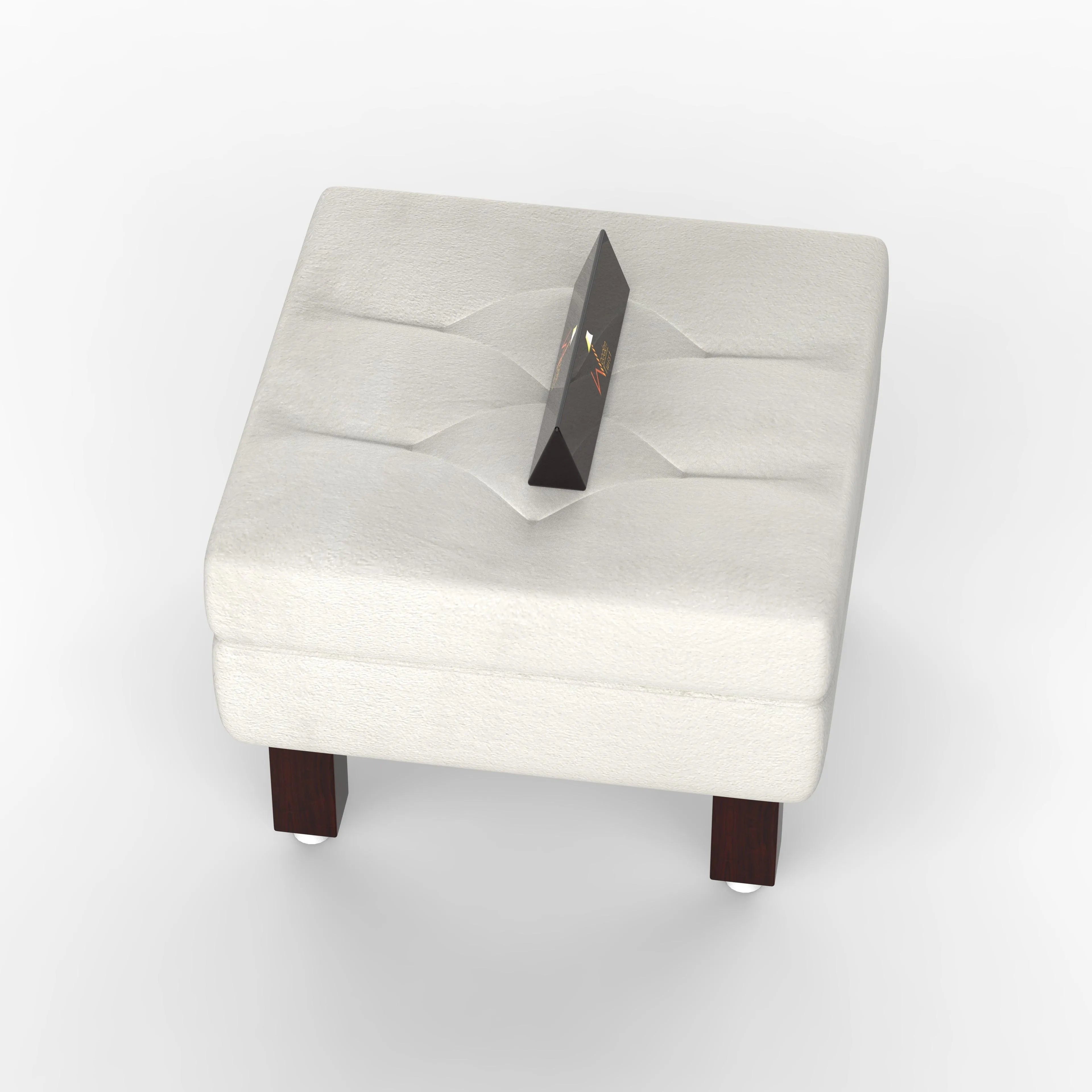 Reposa Wooden Cushioned Footrest Stool - Wooden Twist UAE