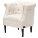 Wide Tufted Chesterfield Arm Chair with Ottoman Footrest (Walnut Legs) - Wooden Twist UAE