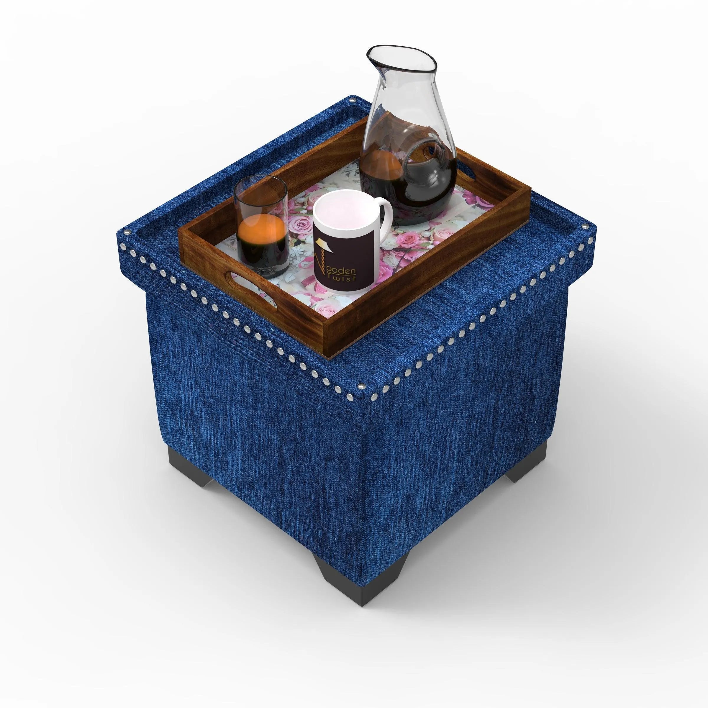 Eccentric Stool Cum End Table with Storage - Wooden Twist UAE