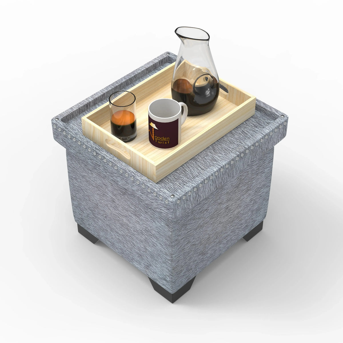 Eccentric Stool Cum End Table with Storage - Wooden Twist UAE