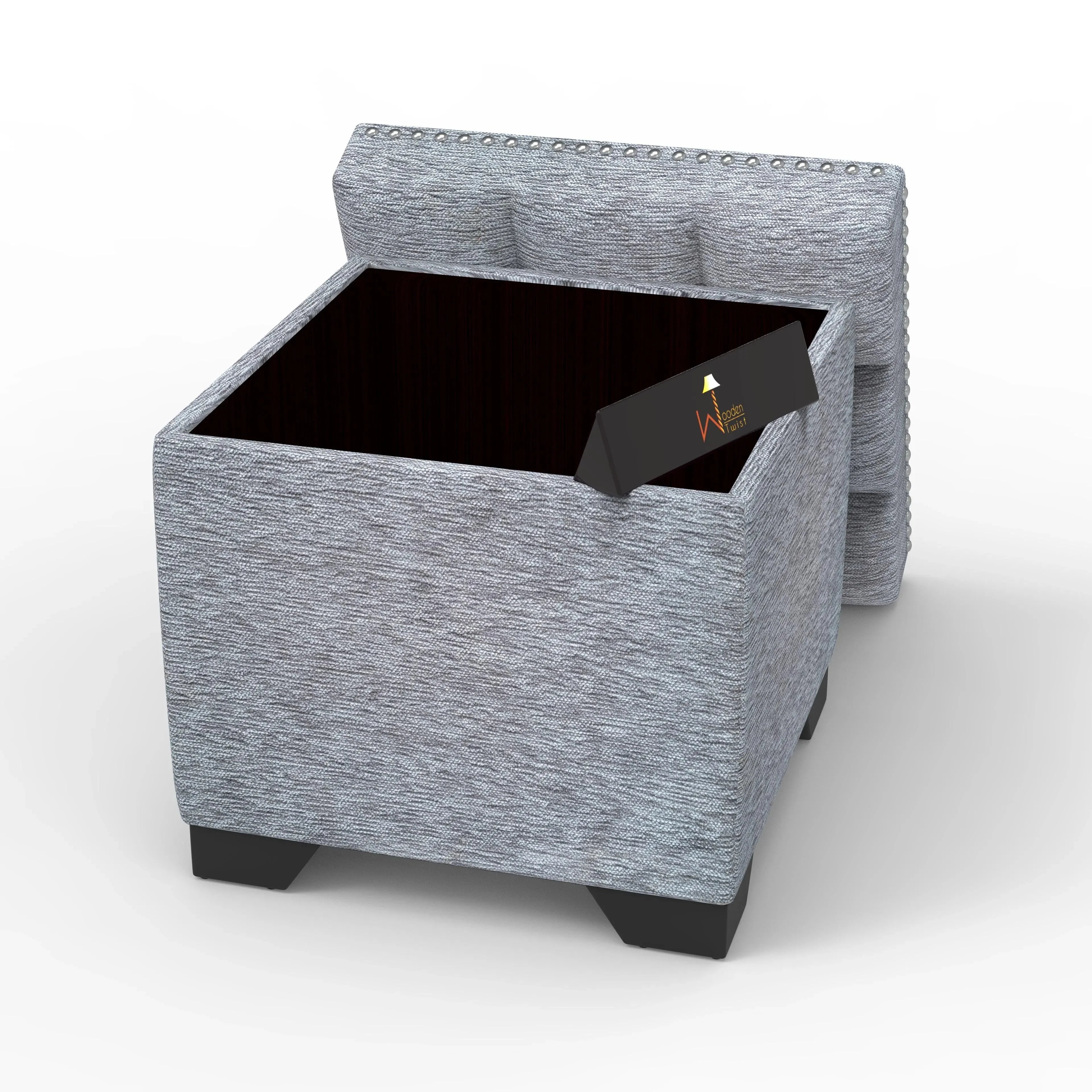 Eccentric Stool Cum End Table with Storage - Wooden Twist UAE
