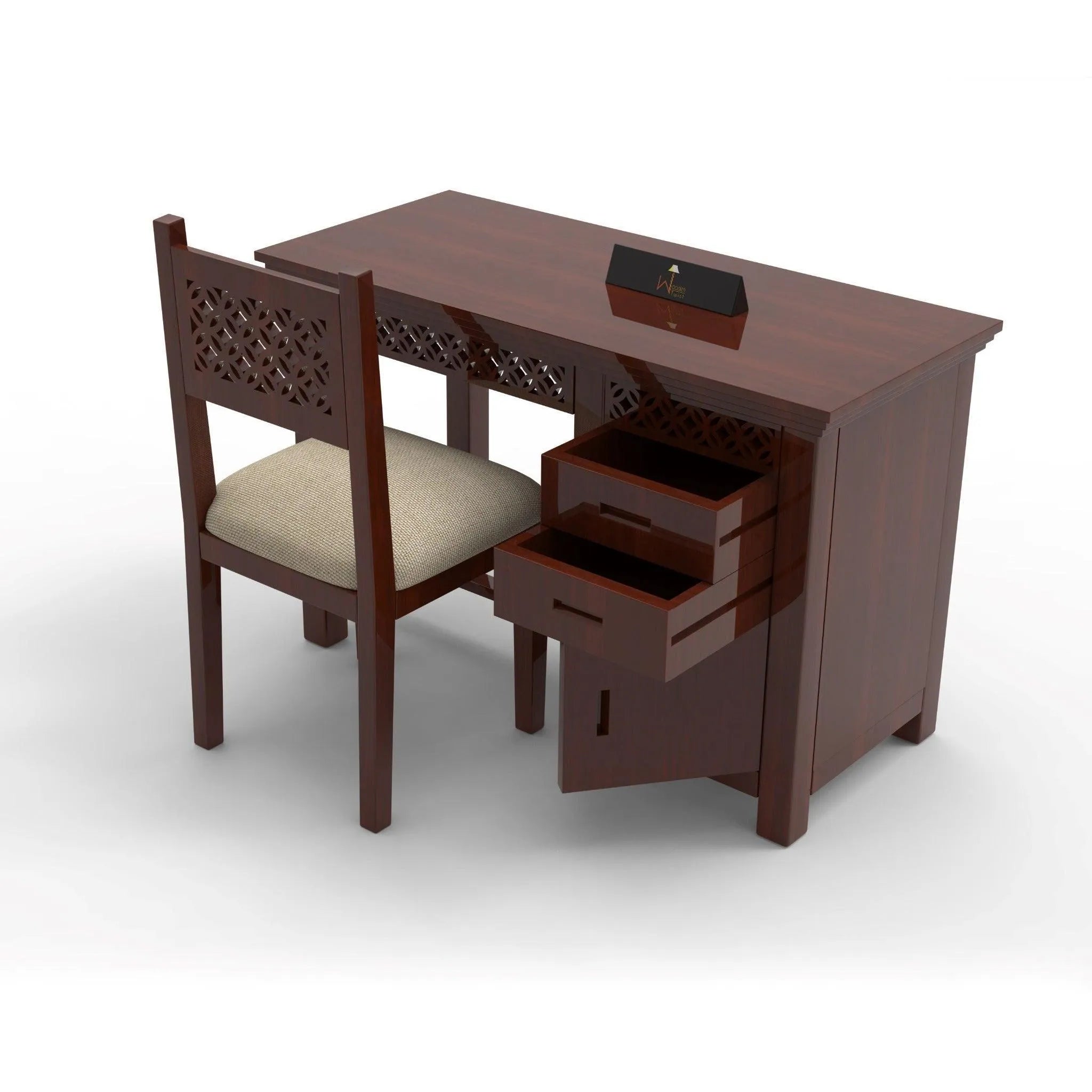 Forte Study Table & Chair Crafted in Premium Teak Wood - Wooden Twist UAE