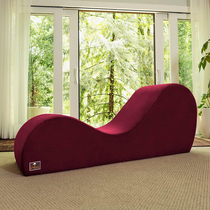 Modern Armless Wooden Chaise Lounge for Lounging, Yoga, and Stretching ( Pink ) - Wooden Twist UAE
