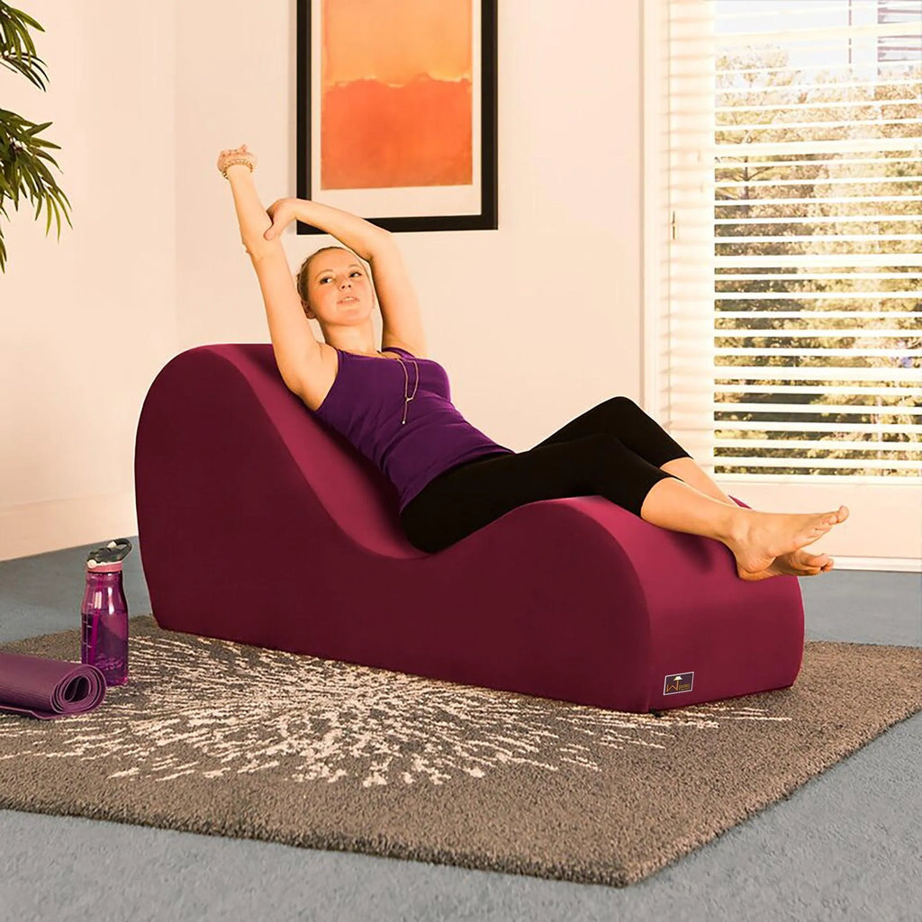 Buy Wooden Armless Modern Chaise Lounge Pink Polyester Online at