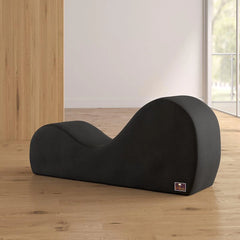 Wooden Armless Modern Chaise Lounge (Black Polyester) - Wooden Twist UAE