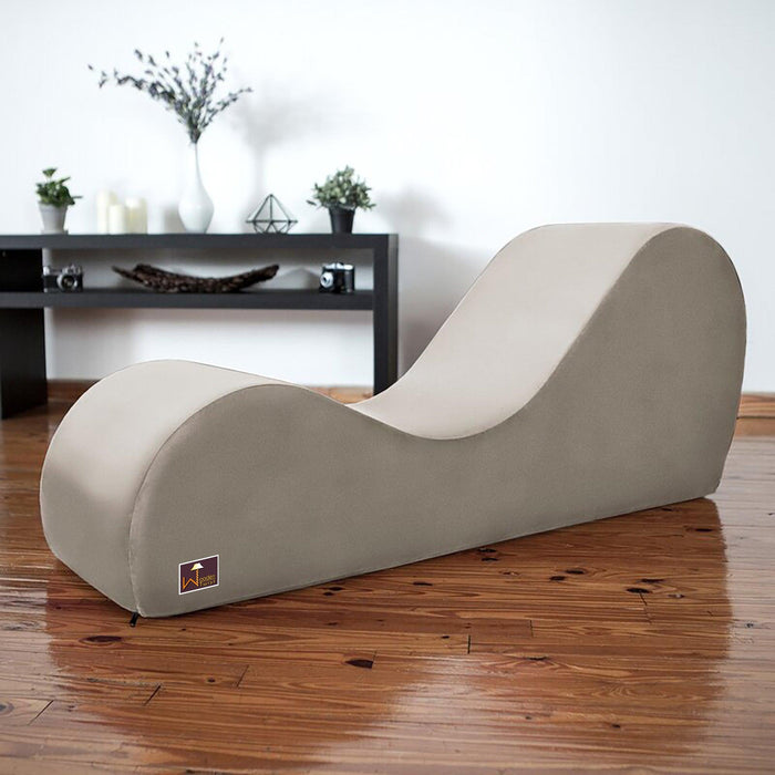 Modern Armless Wooden Chaise Lounge for Lounging, Yoga, and Stretching ( Beige ) - Wooden Twist UAE