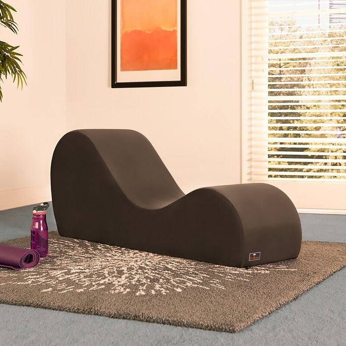 Wooden Armless Modern Chaise Lounge (Brown Polyester)