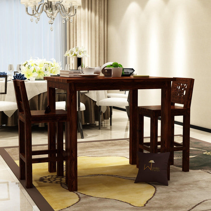 Fantasía Wooden Bar Table Set in Provincial Teak Finish - Wooden Twist UAE