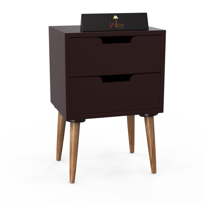 Amazing Bedside Table with Two Drawers (Brown)
