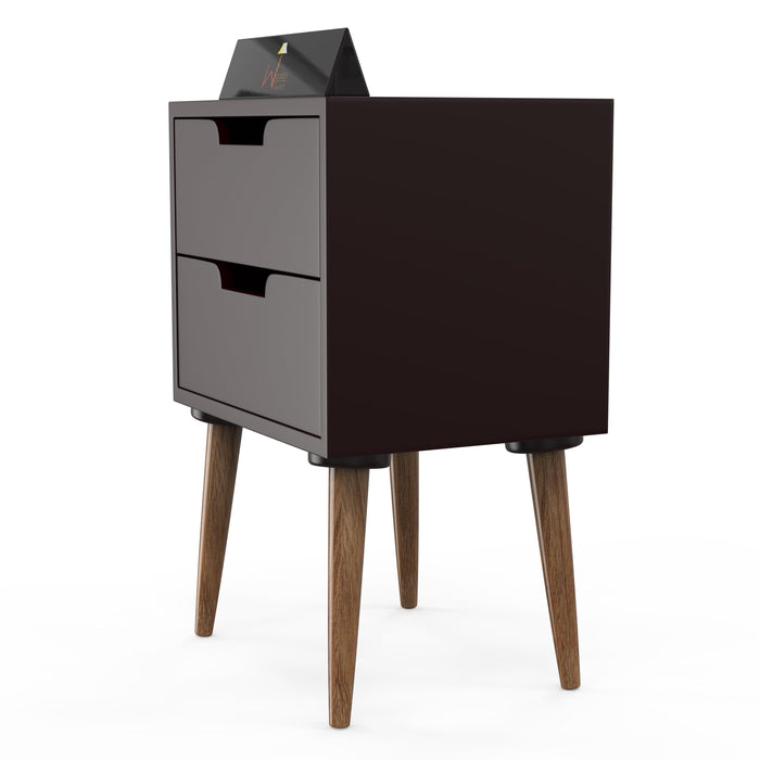 Amazing Bedside Table with Two Drawers (Brown) - Wooden Twist UAE