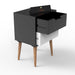 Look Bedside Table with Two Drawers (White & Brown) - Wooden Twist UAE