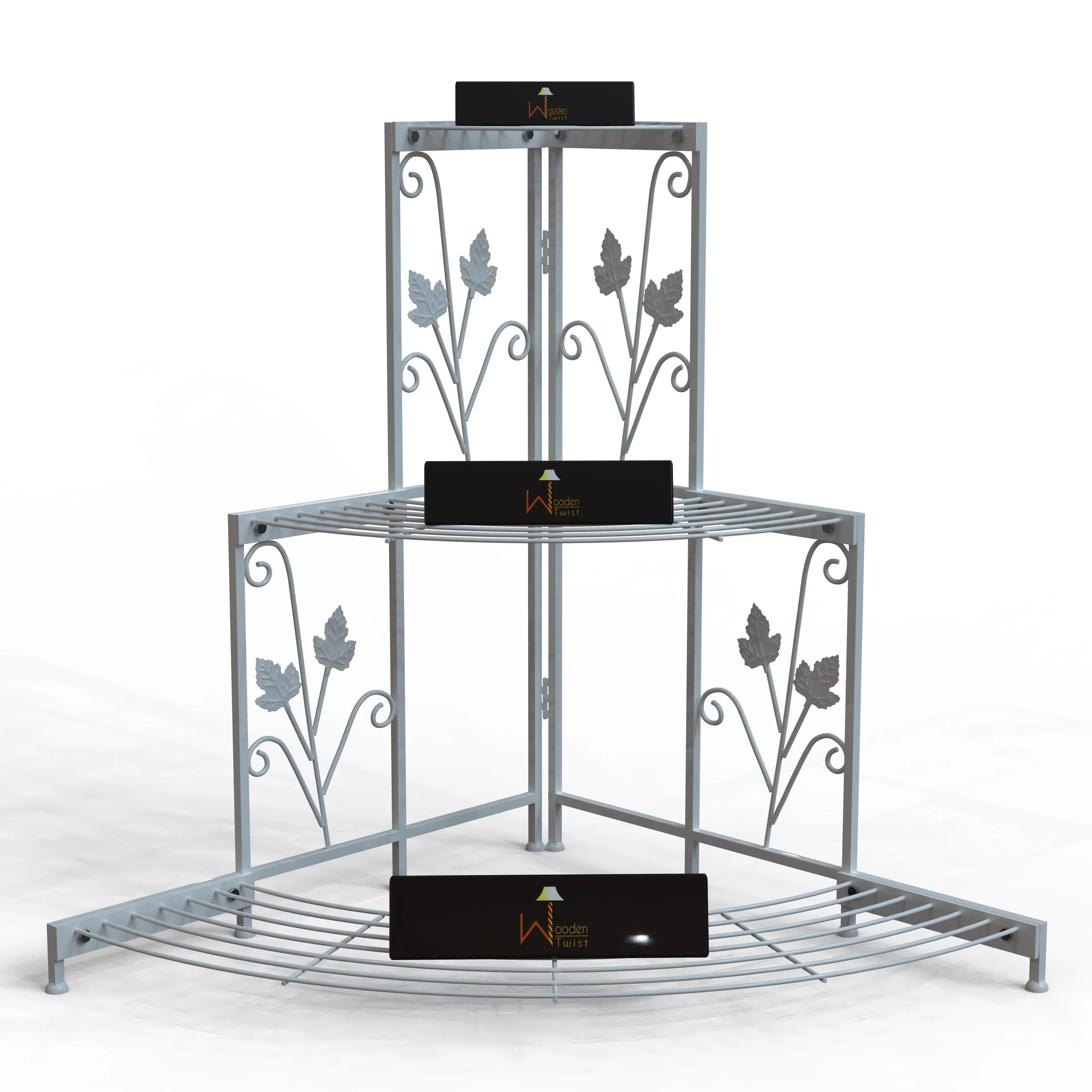 3 Tier Plant Stand Flor Corner Shelf - Wooden Twist UAE