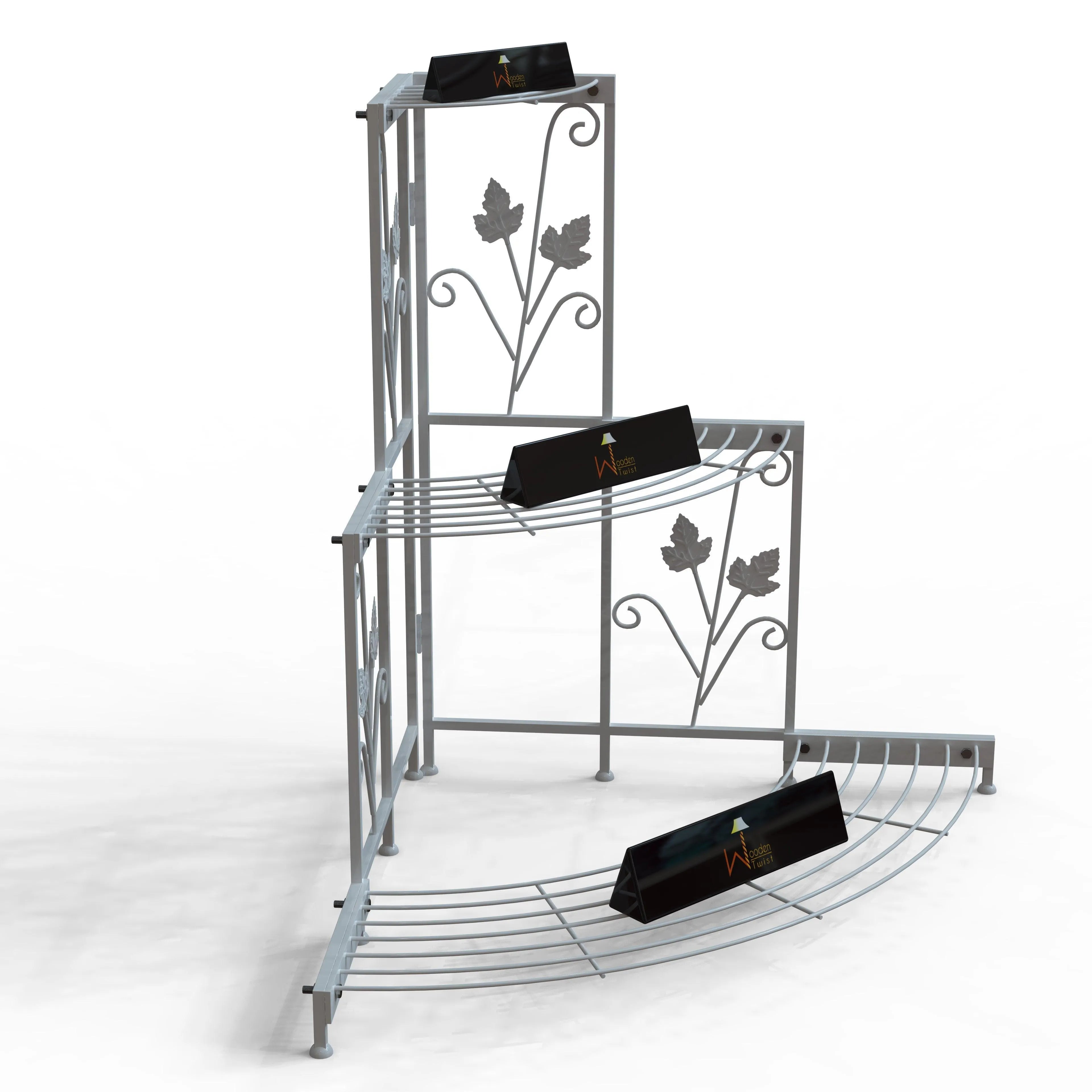 3 Tier Plant Stand Flor Corner Shelf - Wooden Twist UAE