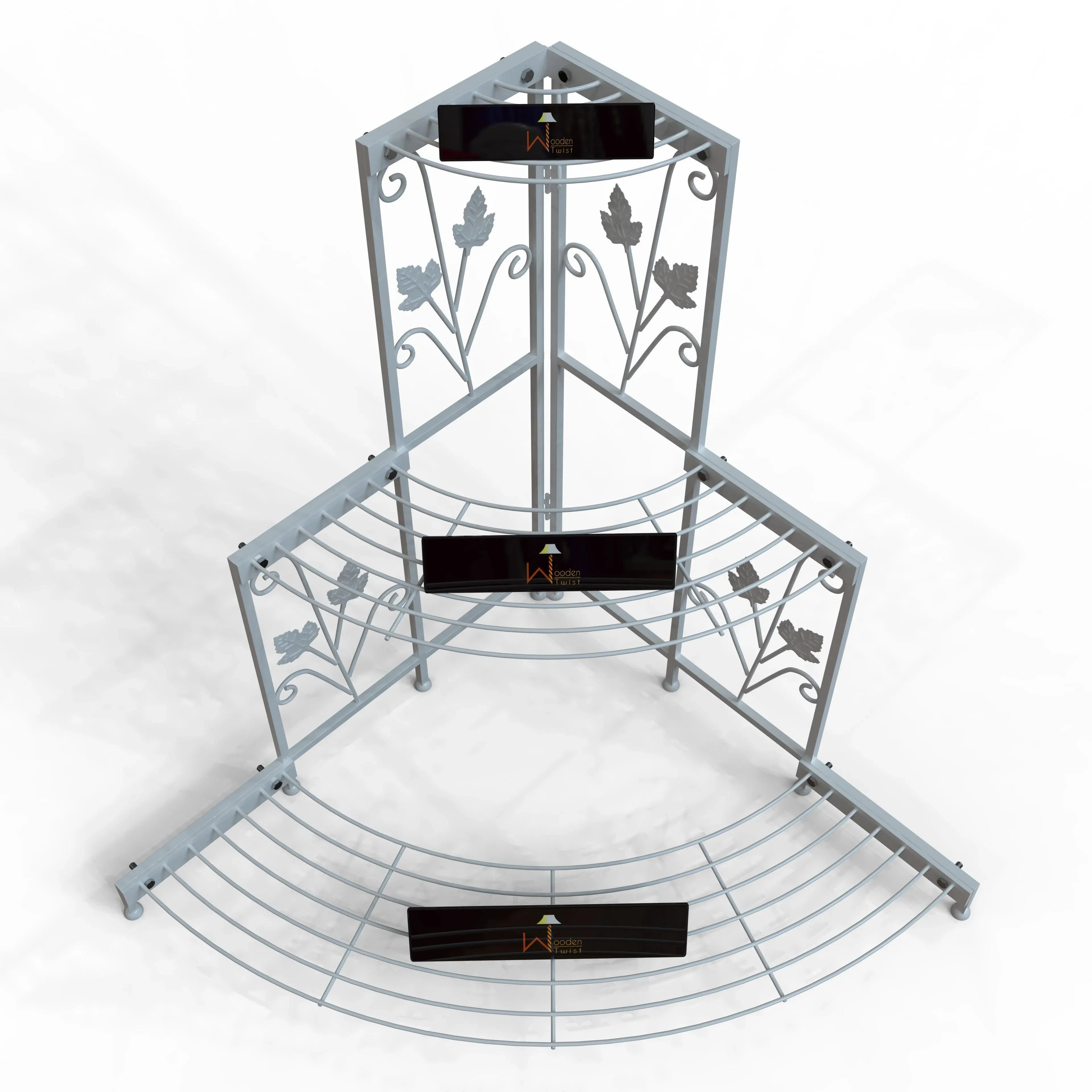 3 Tier Plant Stand Flor Corner Shelf - Wooden Twist UAE