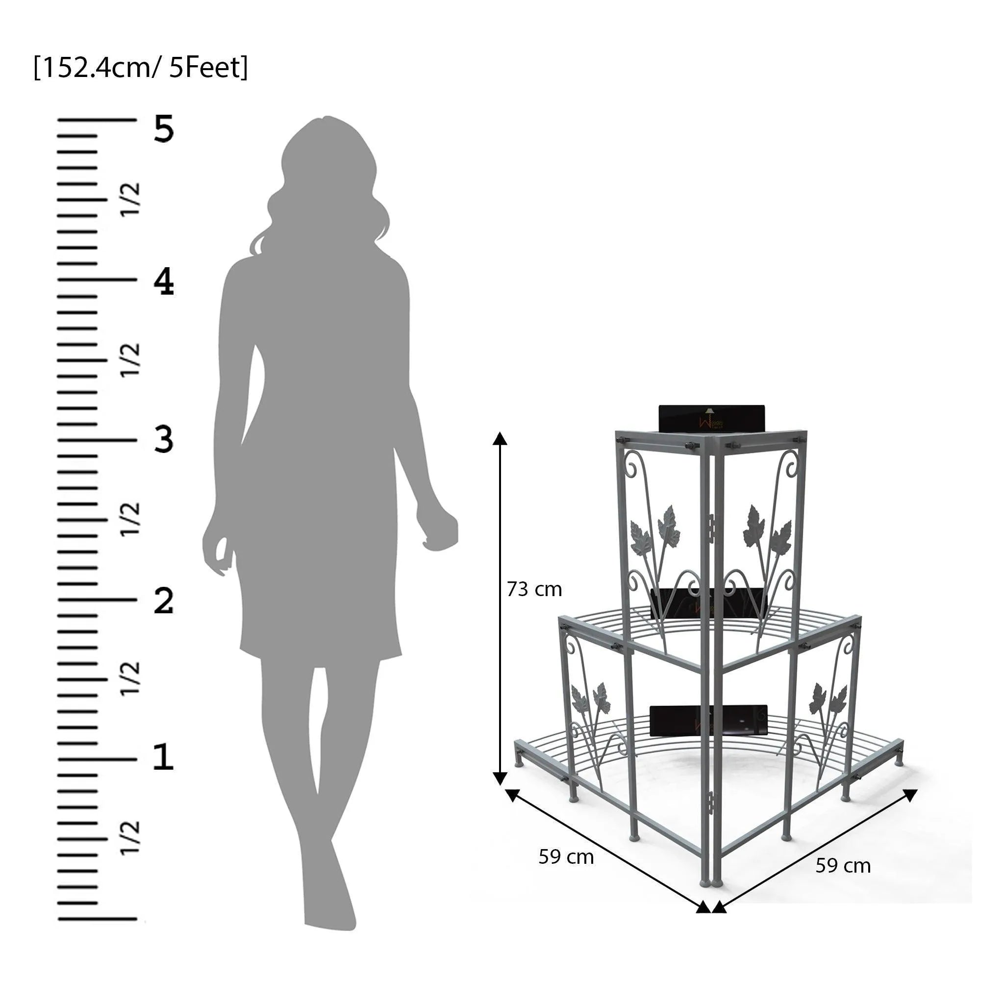 3 Tier Plant Stand Flor Corner Shelf - Wooden Twist UAE