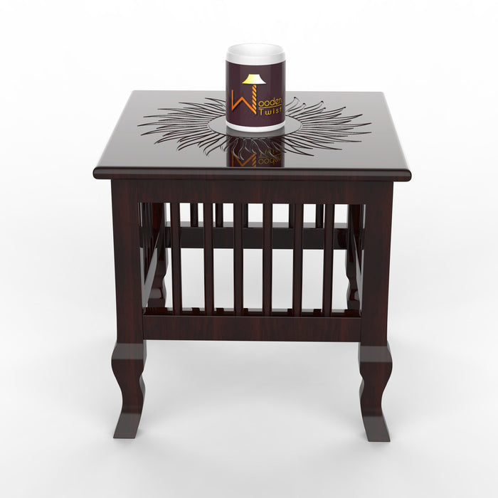 Wooden Twist Mango Wood Handmade Carving Classic Side Table for Living Room - Wooden Twist UAE