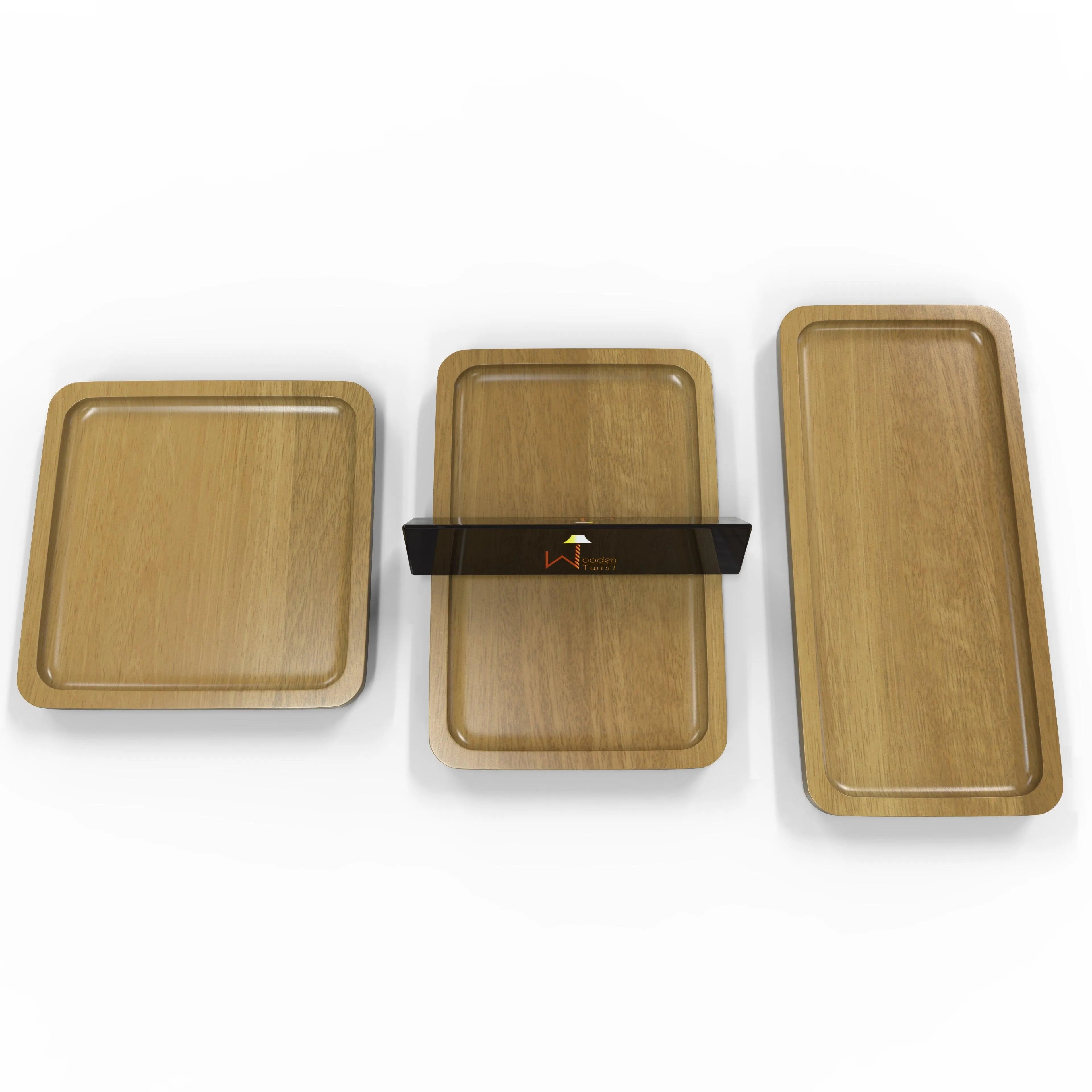 Wooden Serving Tray Plate (Set of 3) - Wooden Twist UAE