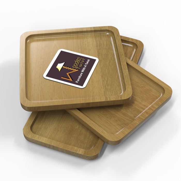 Wooden Serving Tray Plate (Set of 3) - Wooden Twist UAE