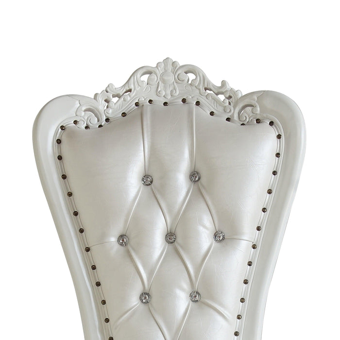 Luxurious High Back Throne Chair (Silver) - Wooden Twist UAE