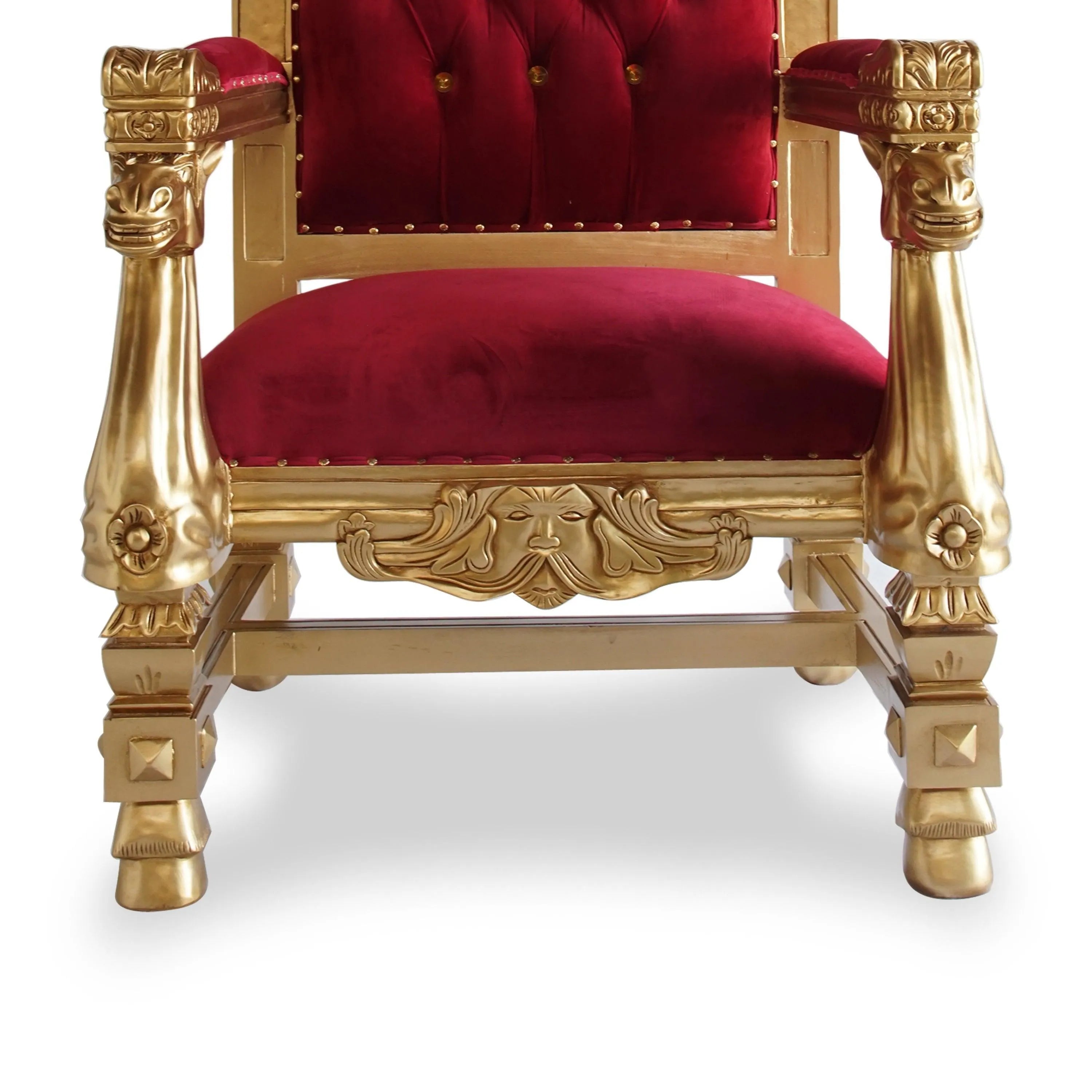 Royal Luxury Style king and Queen Wedding Rental Throne Chairs for Bride and Groom - Wooden Twist UAE