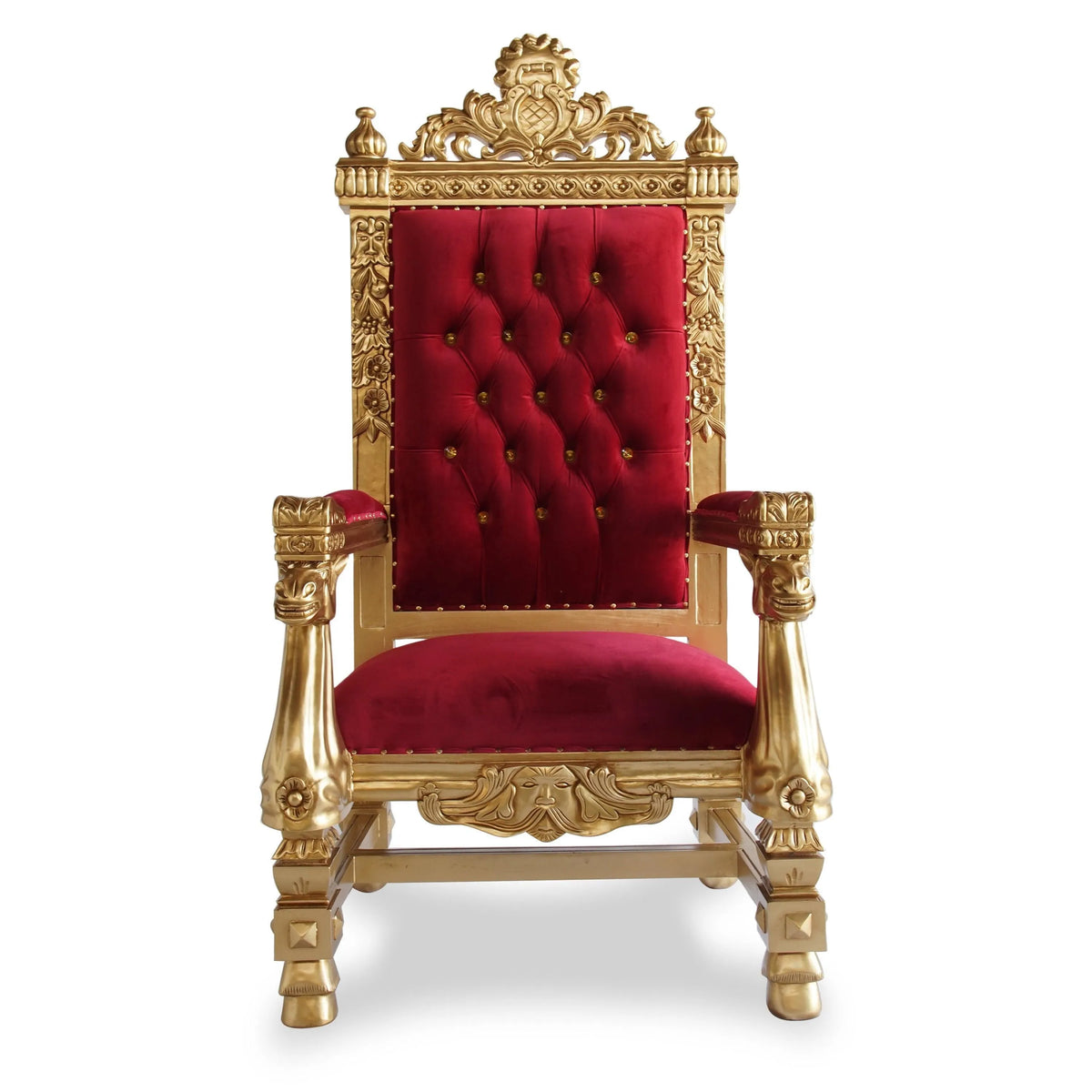 Royal Luxury Style king and Queen Wedding Rental Throne Chairs for Bride and Groom - Wooden Twist UAE