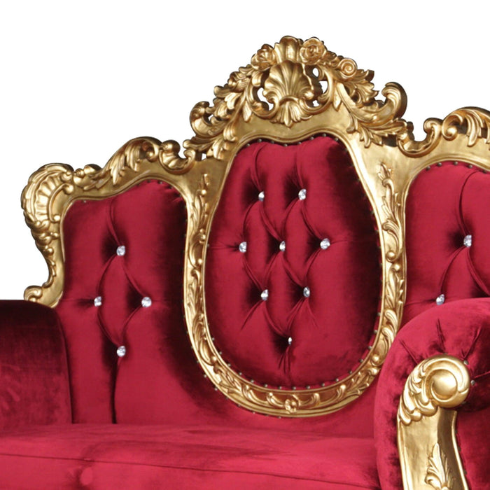 Love Seat Wedding Golden High Back Throne Chair (2 Seater) - Wooden Twist UAE